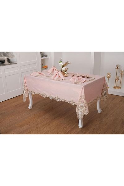Finezza Anka Guipure Linen Powder Tableware for 8 Persons 160x230 Cm 17pcs. - 1165