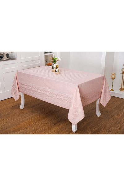 Finezza Ezgi Lüx Jacquard Polycotton Fabric Powder Tablecloth 160x220 Cm - 1068