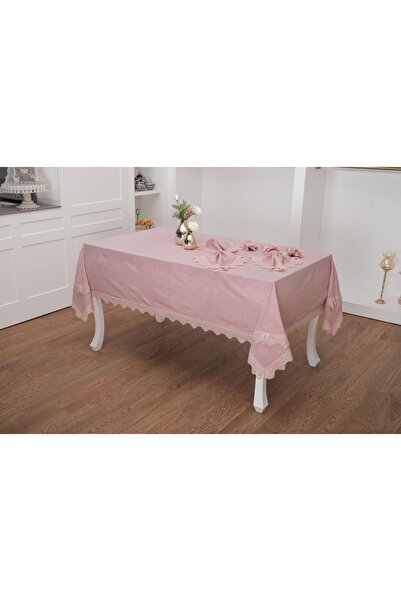 Finezza Estee Lacy Cotton Powder Tableware Set for 6 Persons 160x220 Cm 13 Pi...