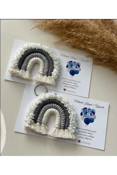 FN 20 Adet Makrome Gökkuşağı Hediyelik Anahtarlık Doğum Hediyeliği