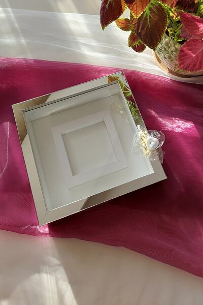 Verda Çerçeve Gümüş Pleksi Kaplı Ledli Derin Çerçeve Gül Tasarımlarınız Için