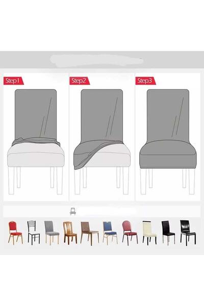 TUCHMALL Sandalye Kılıfı Örtüsü Likralı Esnek Ve Yıkanabilir 1 Adet