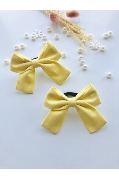 seyranat مشبك شعر للفتيات الصغيرات من القطن العضوي المطاطي باللون الأصفر مكون...