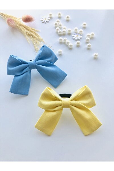 seyranat 2-компонентна синьо-жълта еластична лента за коса от органичен памук...