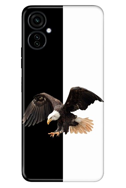 TECNO Camon 19 Neo Kılıf 0.4mm Silikon Desenli Siyah Beyaz Parçalı