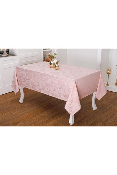 Finezza Silk Luxury Jacquard Polycotton Fabric Powder Tablecloth 160x350 Cm - 1074