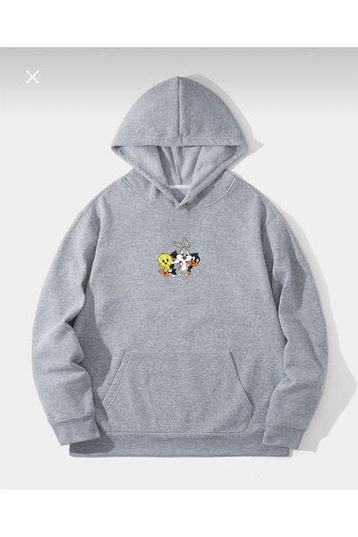BYMEER Unisex Gray Disney Printed Hoodie Hooded Sweatshirt