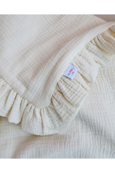Jaju Baby Cream Color 100*100 Cm Muslin Cotton Baby Swaddle Blanket Newborn Baby Blanket