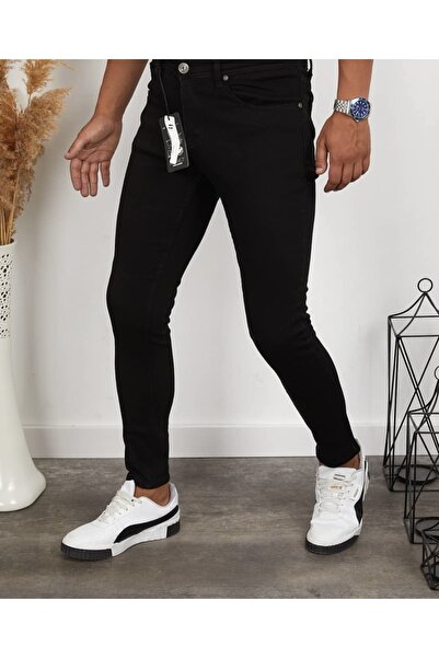 Class Erkek Skiny Jeans Siyah Dar Paça Likralı Slimfit Esnek Kalıp Kot Pantolon