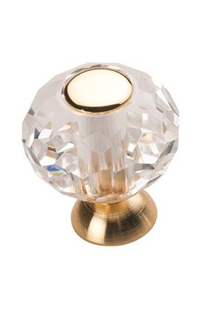 Arvax Oscar Kristal Cam Altın 30 Mm. Çap Lüks Mobilya Kulpu Mutfak Dolap Çekmece Kulp Modelleri