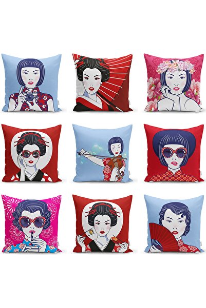 Realhomes Față de pernă tricotată Raschel cu model pentru femei japoneze cool...