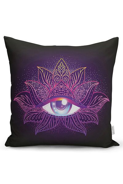 Realhomes Abstract Eye Figured Διπλής Όψης Ψηφιακή Εκτύπωση Ειδικού Σχεδιασμού Διακοσμητικό κάλυμμα μαξιλαριού Raschel Throw