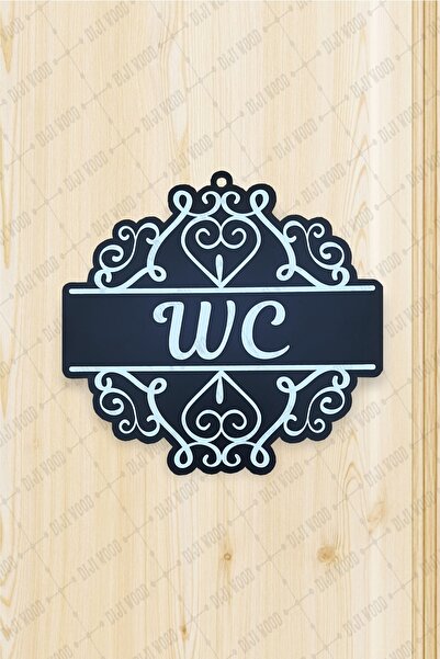 Diji Wood Dekoratif Ahşap Wc Kapı Tabela, Dekoru Yazısı