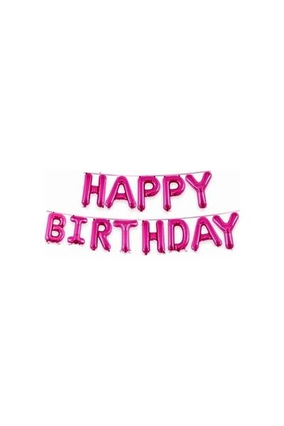 BEST PARTİ DOĞUM GÜNÜ PARTİ SÜSLERİ Happy Birthday Pink Color Foil Balloon Set