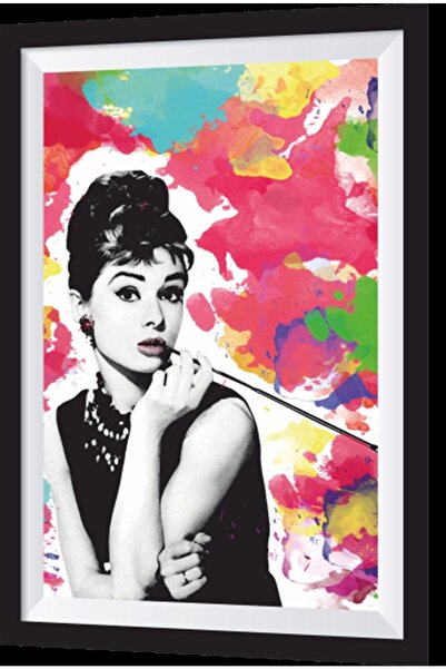 Hayat Poster Audrey Hepbutn Masă din lemn cu aspect artistic