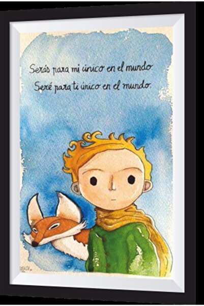 Hayat Poster Micul Prinț Vulpe Cadru artistic Aspect pictură din lemn