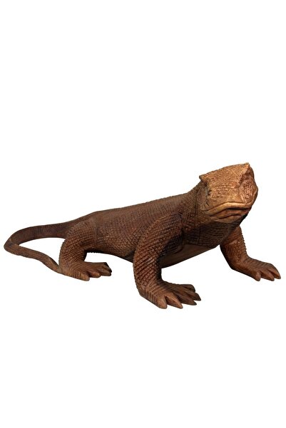 BOHOBAZZAR Abanoz Ağacı El Yapımı Komodo Ejderi Heykel/ Biblo 60*23cm