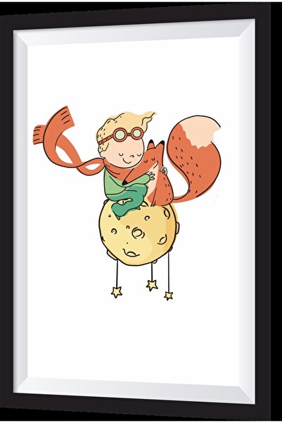 Hayat Poster Micul Prinț Vulpe Prietenos Cadru artistic Aspect Pictură din lemn