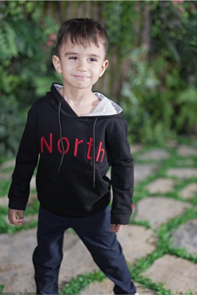 North Kız - Erkek Ünisex Kapşonlu Sweatshirt
