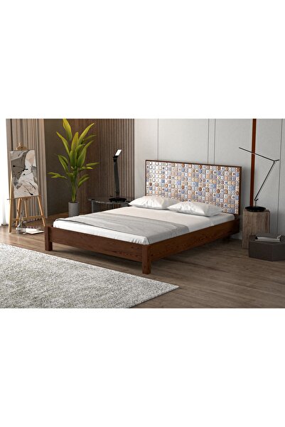 YAPSA HOME MOBİLYA Yap-sa Home Mors Seramik Başlıklı Ahşap Karyola