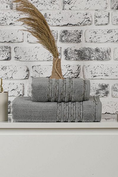 Mira Home Σετ Πετσέτες Μπάνιου 2 τμχ Σετ Πετσέτες Μπάνιου Μαλακό Βαμβάκι Εξαιρετικό