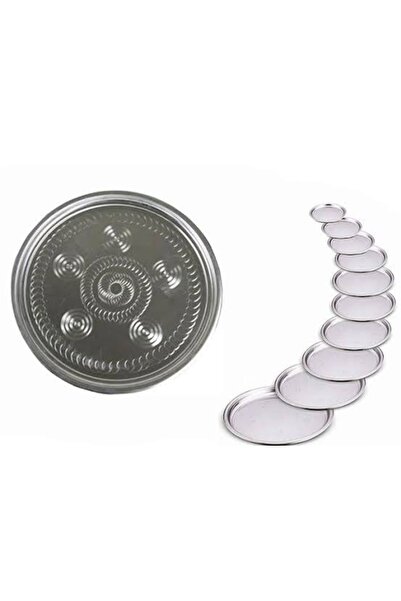 Yıldız çelik Krom Ikili Çay Ve Ikram Tepsisi 38 Ve 42 Cm