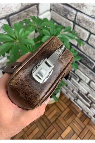 GUARD Antik Kahverengi Hakiki Deri Şifreli El Çantası Erkek / Kadın P1692