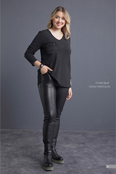 Lema Leather Detail Front Trousers