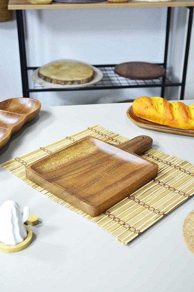SepetçiBaba Vilma - Square Presentation Service with Acacia Holder