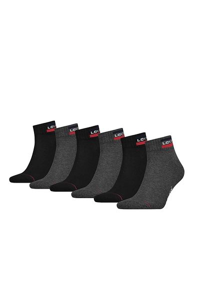 Levi's LEVI'S Unisex 6er Pack Sportsocken - Mid Cut SPRTWR, Logo, ECOM