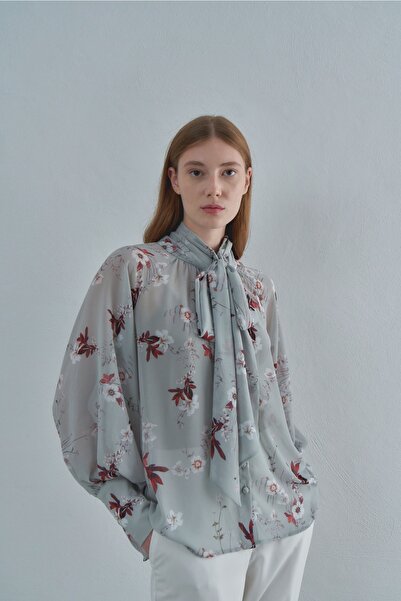 Valge Aria Şifon Gömlek