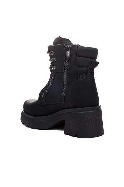 Wickers 2513 Nubuk Yandan Fermuarlı Kalın Topuk Kışlık Bot Kadın