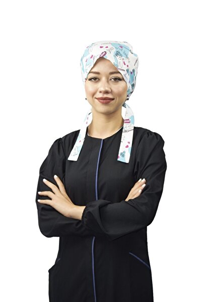 Nur Ortopedi Kadın Tesettür Beyaz Diş Temalı Diş Hekimi, Diş Doktoru, Diş Tek...