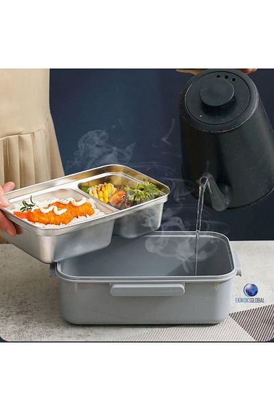 Vagonlife Portable 304 Stainless Steel Leak-Proof Lunch Box for Kids Students and Office Lunch Box 900ml