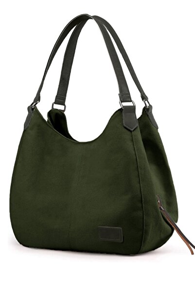 Cappadocia Vintage 3286 Lonia Kadın Yeşil Kanvas Pamuklu Günlük Omuz El Tote ...