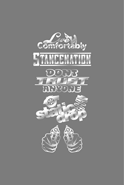 STİCKERCI BEY مجموعة ملصقات السيارة الإنجليزية مقاس 40*20 سم - ملصق رقائق ناف...