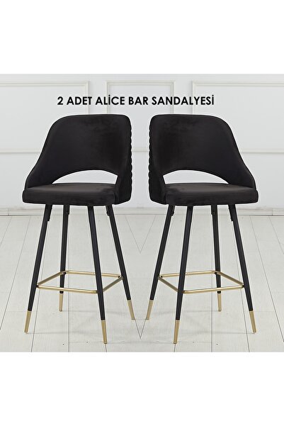 Pİ MOBİLYA 2 Adet Alice Ada Mutfak Ve Bar Sandalyesi - Silinebilir Babyface K...