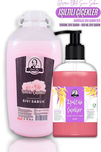 Özcan Bey 2 Liter Sparkling Flowers Liquid Soap + 500ml Sparkling Flowers Advantageous Liquid Soap Set