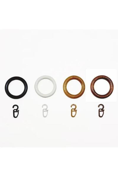 Orlenda Wooden / Plastic Curtain Ring and Plastic Clip for Rustic Pipe 5 Pcs