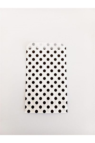 anka design Patterned Paper Bag White Black Polka Dot 11x20 - 10 Pieces