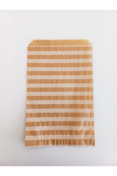 anka design Patterned Paper Bag, Kraft-white Striped (18X30 - 10 PCS)