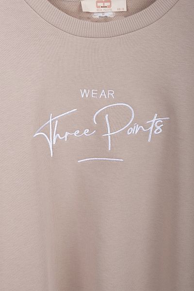 Wear Three Points Unisex Stone Color Oversize Sweatshirt