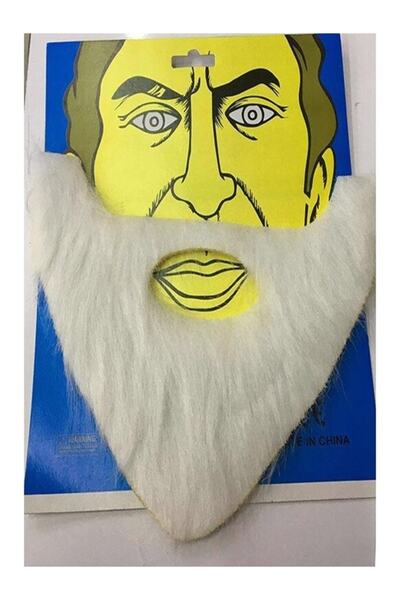 BoncukAVM Takma Beyaz Sakal Noel Baba Sakalı Beyaz Dede Sakalı