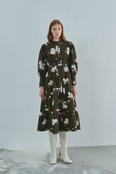 Valge Ariana Midi Bol Elbise