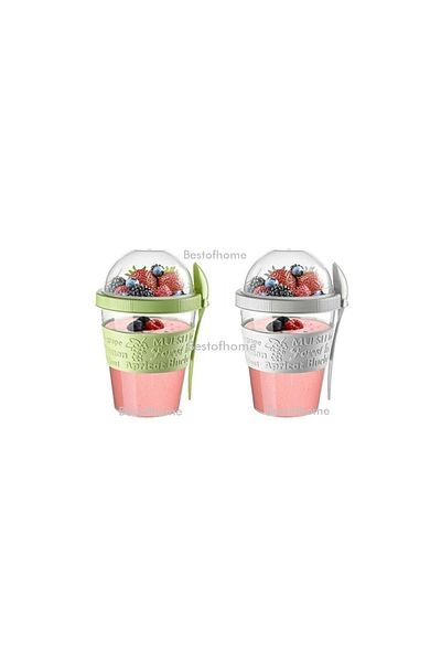 Bestofhome 2 Pieces Yogurt Container with Crotch 600 ml
