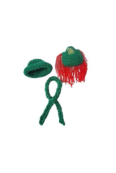 Zekids Barbie Bebek Için El Örgüsü Çanta,şapka,atkı