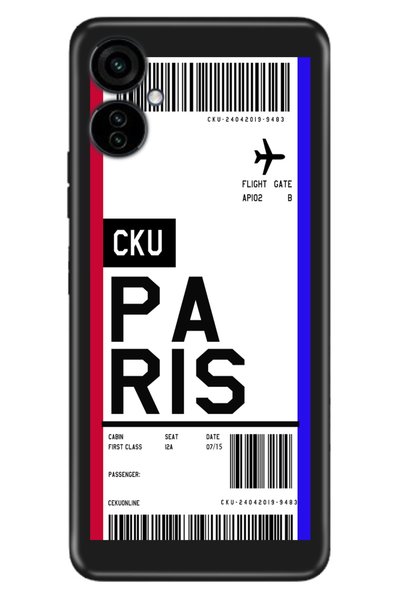 TECNO Camon 19 Neo Compatible Case 0.4 mm Silicone Patterned Paris Airplane T...