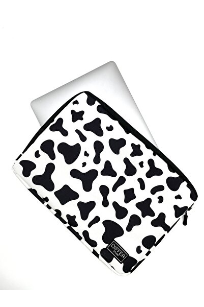 Differ Studio 15-15.6 بوصة بقرة أسود-أبيض مقاوم للماء كمبيوتر محمول/ماك بوك/حقيبة كمبيوتر محمول