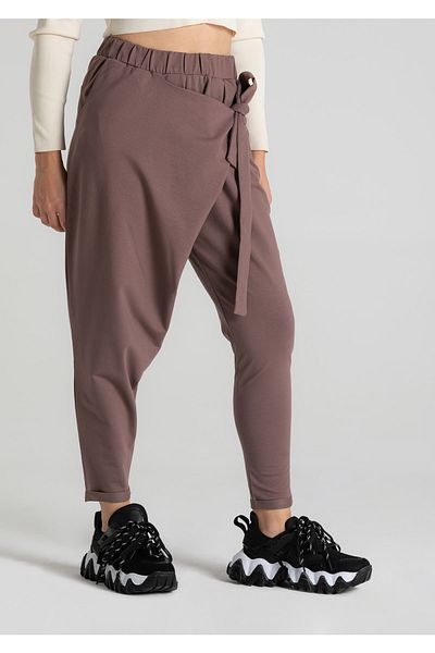 RUBYSTARS Mink Elastic Waist Side Tie Relaxed Fit Stretchy Shalwar Trousers