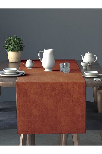 Perle Velvet Textured Cinnamon Color Daily Series Runner 40 X 140